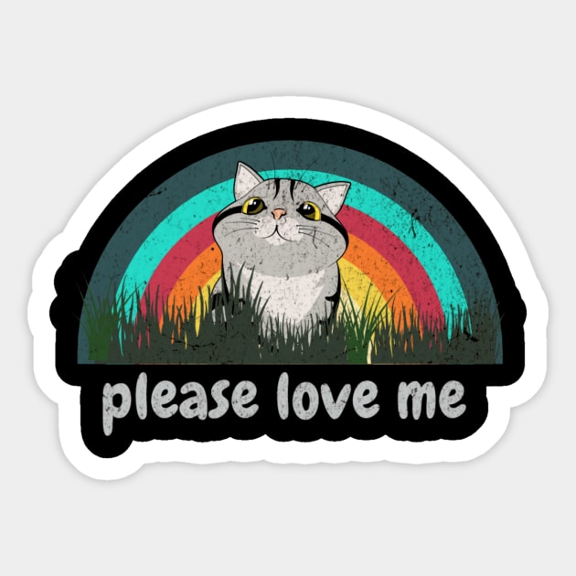 please love me/cat vintage Sticker by girls store